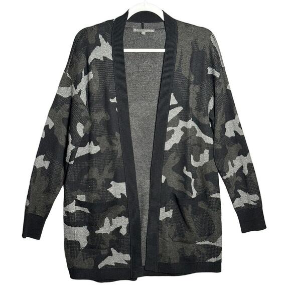 Elliott Lauren Womens Sz Medium Long Camo Open Front Cardigan viscose soft cozy‎ - Picture 1 of 7